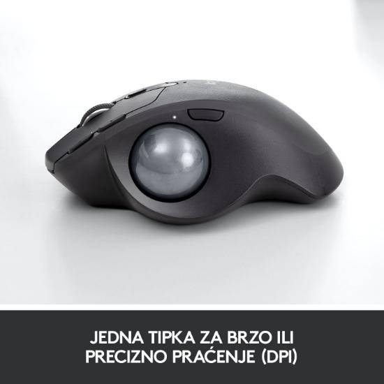 Miška LOGITECH MX Ergo, optički, trackball, bežični, USB, sivi