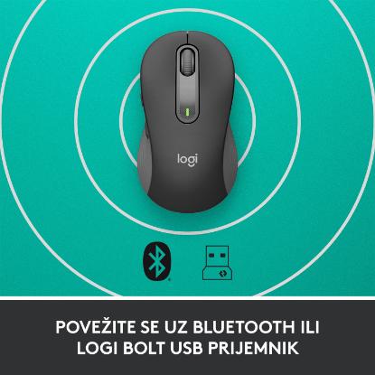Miška LOGITECH M650 L, bežični, optički, 4000dpi, USB, BT, črni