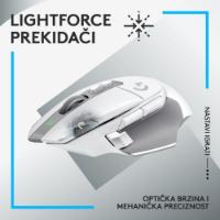 Miška LOGITECH Gaming G502 X Lightspeed, optički, 25000dpi, bežični, beli, USB