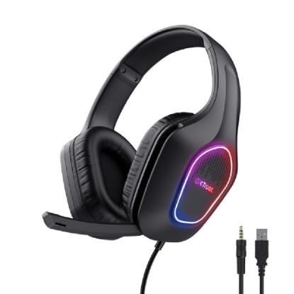 Slušalice TRUST GXT 416 Zirox, LED, USB i 3.5mm, crne
