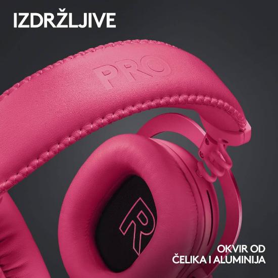 Slušalice LOGITECH G PRO X 2 Lightspeed, 7.1, bežične, roze