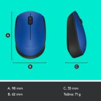 Miška LOGITECH M171, optički, bežični, modri