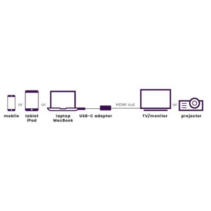 Adapter MARMITEK, USB-C(M) na HDMI(Ž), 4k 60Hz, srebrni