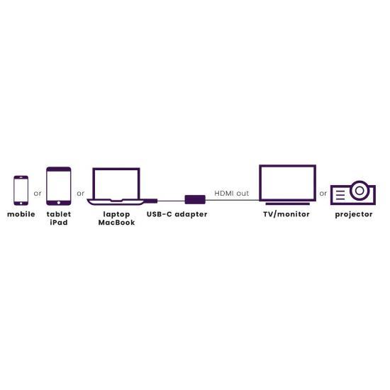 Adapter MARMITEK, USB-C(M) na HDMI(Ž), 4k 60Hz, srebrni