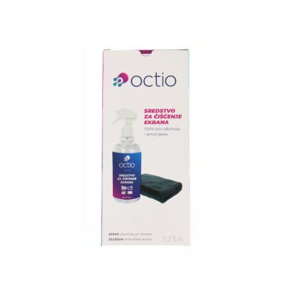 Sredstvo za čišćenje OCTIO S25A, za ekrane, krpica, sprej, 500ml
