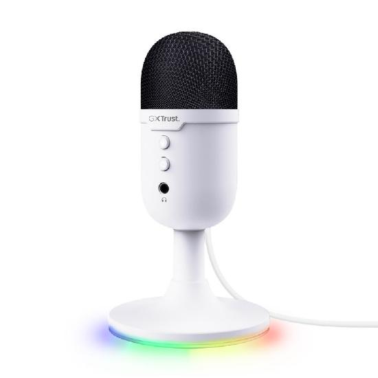 Mikrofon TRUST GXT 234 Yunix, RGB, USB i 3.5mm, beli