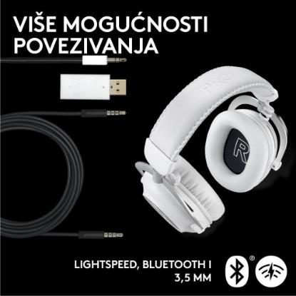 Slušalice LOGITECH G PRO X 2 Lightspeed, 7.1, bežične, bijele