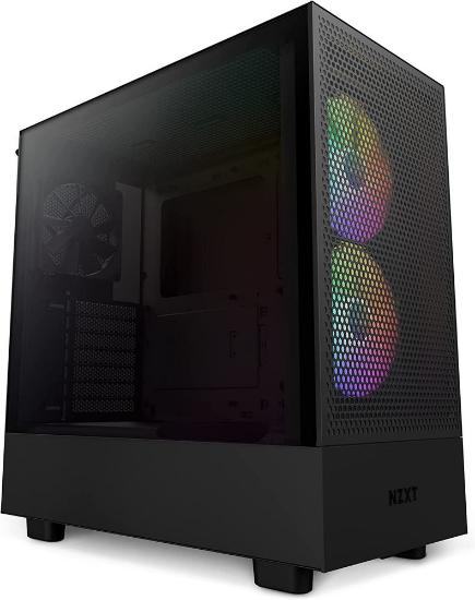 Ohišje NZXT H5 Flow RGB, MIDI, ATX, USB 3.2, USB-C, črno, bez napajalnika