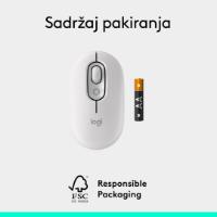 Miška LOGITECH POP, optički, bežični, USB, BT, 1000dpi, beli