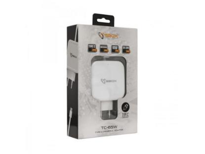Punjač za laptop SBOX TC-65W, USB-C, 65W, univerzalni