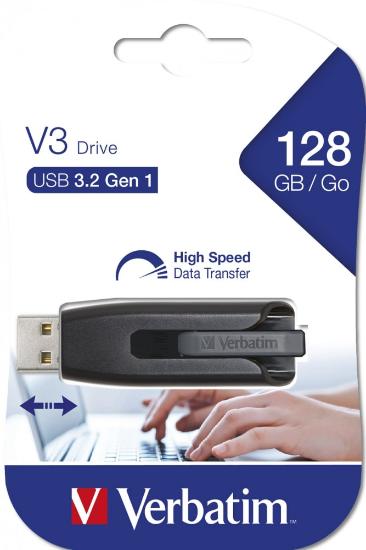 Memorija USB 3.0 FLASH DRIVE 128 GB VERBATIM, Store 'n' Go V3, sivi