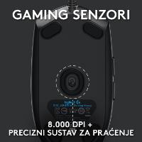 Miška LOGITECH Gaming G102 Lightsync, optički, 8000dpi, črni, USB