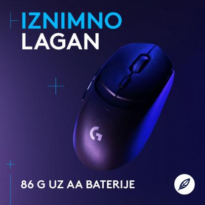 Miška LOGITECH G309 Lightspeed, optički, bežični, 25600dpi, črni
