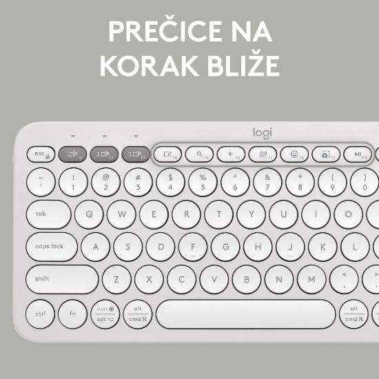 Tipkovnica + miška LOGITECH Pebble 2 Combo, brezžična, bela