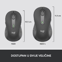 Miška LOGITECH M650, bežični, optički, 4000dpi, USB, BT, črni