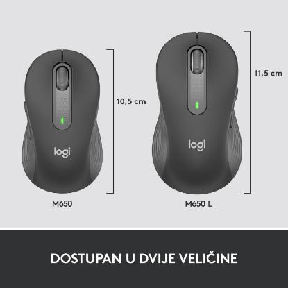 Miška LOGITECH M650, bežični, optički, 4000dpi, USB, BT, črni