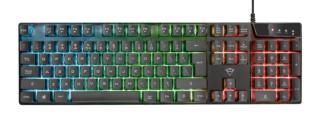 Tipkovnica TRUST GXT 835 Azor Illuminated Gaming, črna, UK Layout, USB