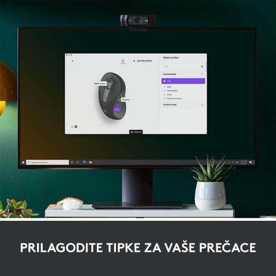 Miška LOGITECH M650 L, za ljevake, bežični, optički, 4000dpi, USB, BT, črni