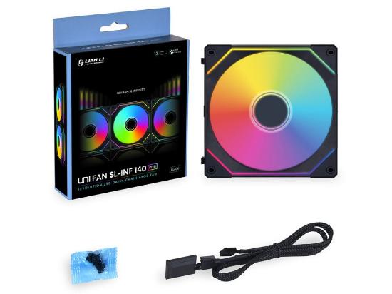 Ventilator LIAN LI Uni Fan SL-INFINITY 140 ARGB PWM, 140mm, črni