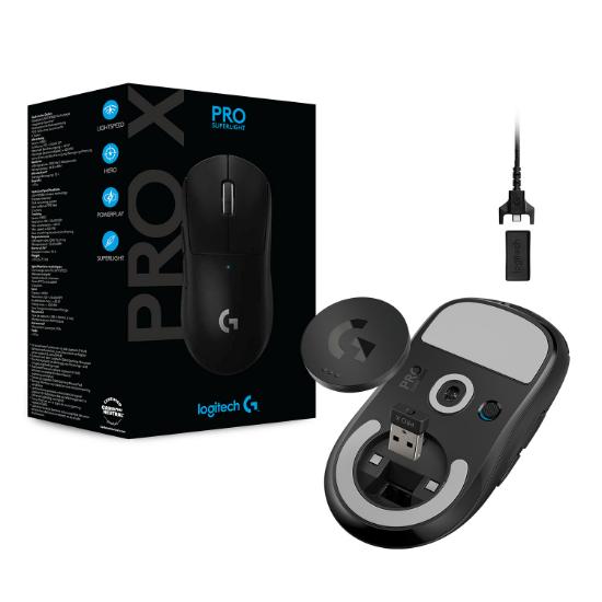 Miška LOGITECH Pro X Superlight, bežični, optički, 25600dpi, črni, USB
