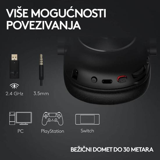 Slušalice LOGITECH G PRO X 2 Lightspeed, 7.1, bežične, roze
