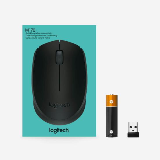 Miška LOGITECH B170, optički, 1000dpi, bežični, črni, USB