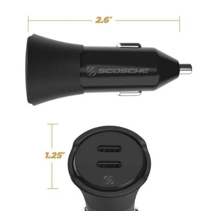 Auto punjač SCOSCHE PowerVolt PD40, dual port 40W USB-C