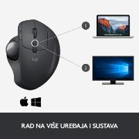 Miška LOGITECH MX Ergo, optički, trackball, bežični, USB, sivi