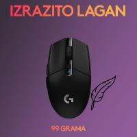Miška LOGITECH Gaming G305 Lightspeed, bežični, optički, 12000dpi, črni, USB
