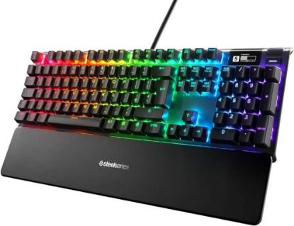 Tipkovnica STEELSERIES Apex 7, RGB, mehanička, Red switch, UK layout, USB, črna