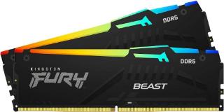 RAM pomnilnik PC-51200, 32GB, KINGSTON Fury Beast RGB KF564C32BBAK2-32, XMP, DDR5 6400MHz, kit 2x16GB