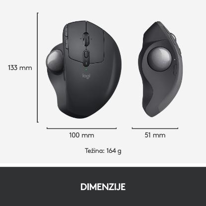 Miška LOGITECH MX Ergo, optički, trackball, bežični, USB, sivi