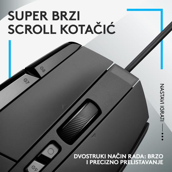 Miška LOGITECH Gaming G502 X, optički, 25600dpi, črni, USB