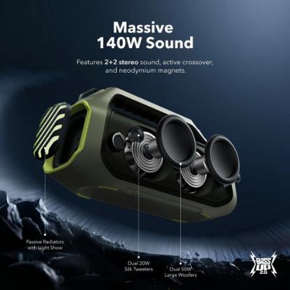 Zvučnik ANKER SoundCore Boom 2 Plus, BT, 140W, vodootporan, powerbank, zeleni