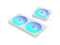 Ventilator LIAN LI Uni Fan AL120 V2 RGB PWM, 120mm, beli, 3 ventilatora, krmilnik