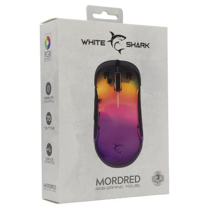 Miška WHITE SHARK Mordred, optički, 12800dpi, črni