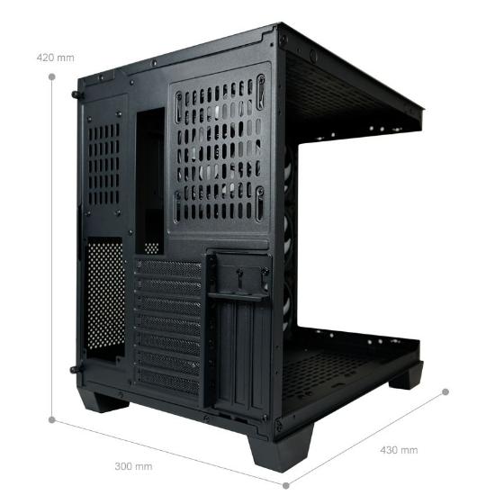 Ohišje LC POWER 809B Dark Storm_X, MIDI, ATX, bez napajalnika, črno