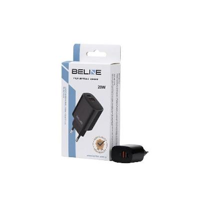Kućni punjač BELINE BLN2CB20, 20W, PD3.0/QC3.0, USB-C + USB-A, crni
