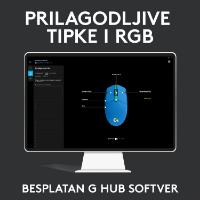 Miška LOGITECH Gaming G102 Lightsync, optički, 8000dpi, modri, USB