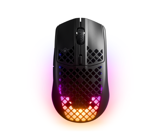 Miška STEELSERIES Aerox 3 Wireless 2022 Edition, optički, bežični, RGB, 18000 CPI, mat črni, USB
