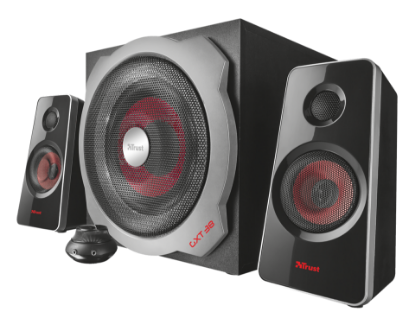 Zvočniki TRUST GXT38 TYTAN, 2.1, 120W, črno-rdeči