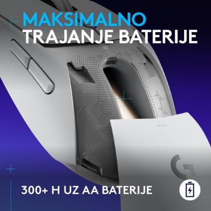 Miška LOGITECH G309 Lightspeed, optički, bežični, 25600dpi, beli