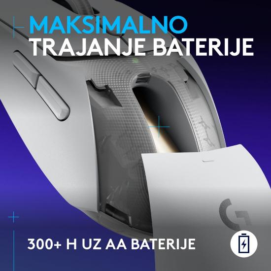 Miška LOGITECH G309 Lightspeed, optički, bežični, 25600dpi, beli