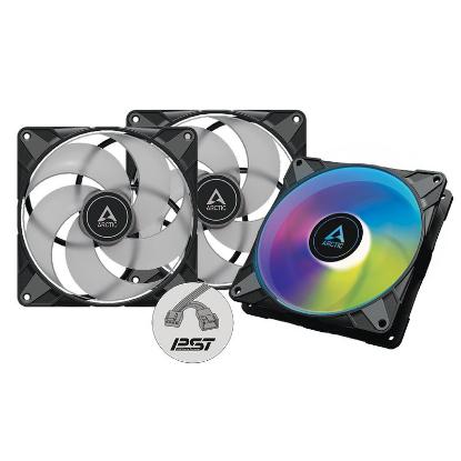 Ventilator ARCTIC P14 PWM PST A-RGB, 140mm, 1900 okr/min, 3 pack, črni