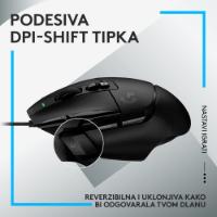 Miška LOGITECH Gaming G502 X, optički, 25600dpi, črni, USB
