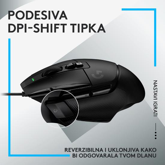 Miška LOGITECH Gaming G502 X, optički, 25600dpi, črni, USB