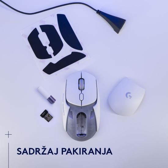 Miška LOGITECH G309 Lightspeed, optički, bežični, 25600dpi, beli