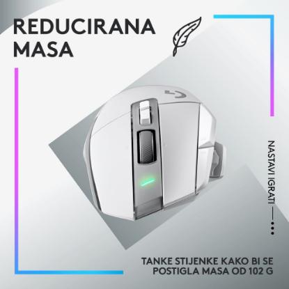 Miška LOGITECH Gaming G502 X Lightspeed, optički, 25000dpi, bežični, beli, USB