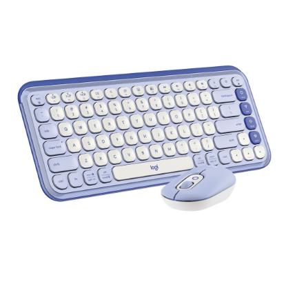 Tipkovnica + miška LOGITECH POP Icon Combo, brezžična, US Layout, BT, ljubičasta
