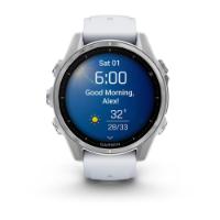 Pametni sat GARMIN Fenix 8, 43mm, AMOLED, multisport, srebrni/bijeli remen